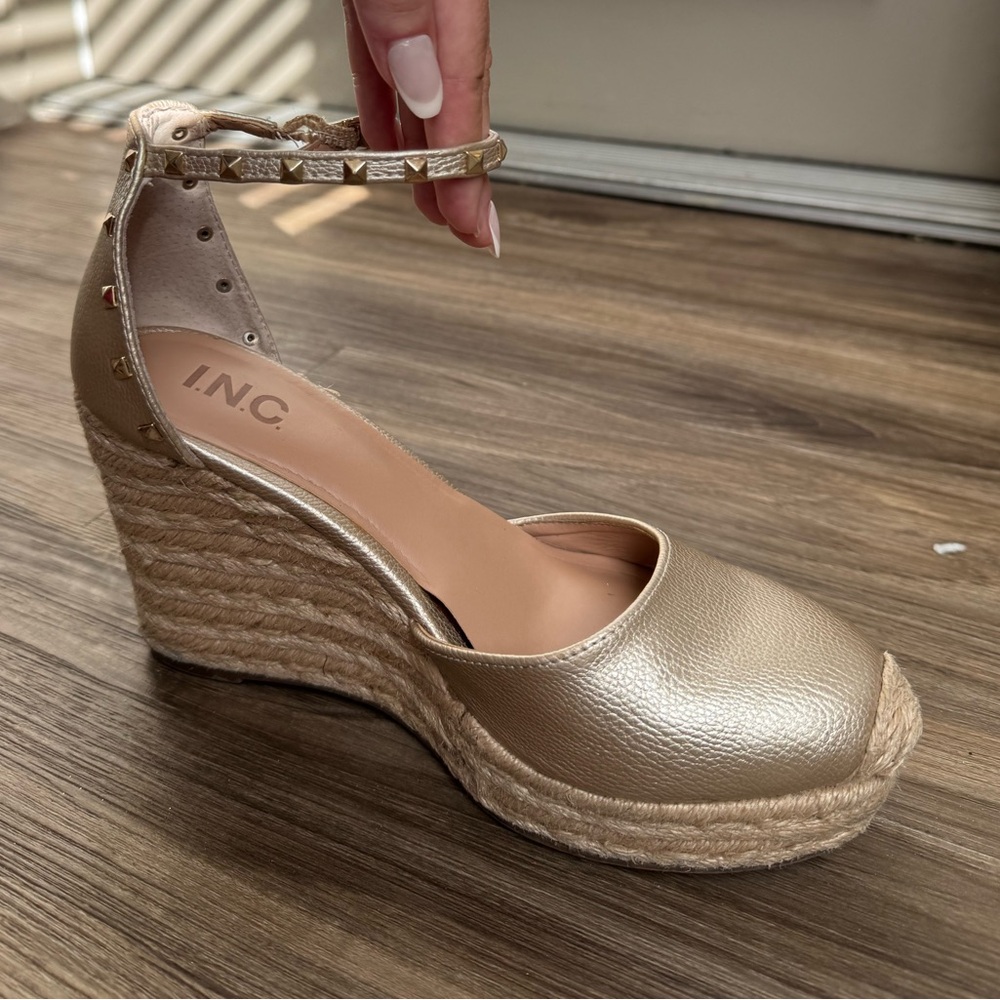 Gold Espadrille Wedges